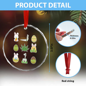 Happy 420 Easter Crystal Glass Ornament TS02 Print Your Wear