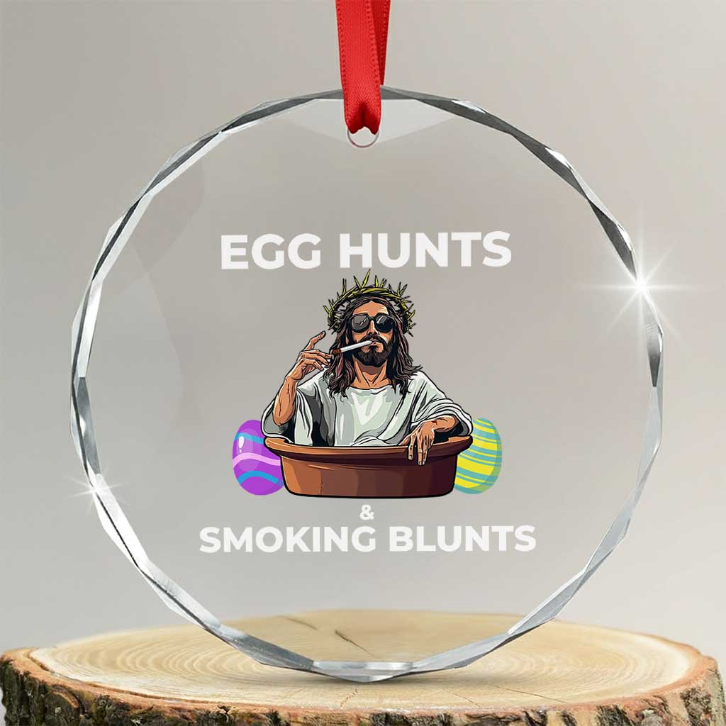 Happy 420 Easter Crystal Glass Ornament Blunt Stoner TS02 Transparent Glass 3'' Circle Print Your Wear