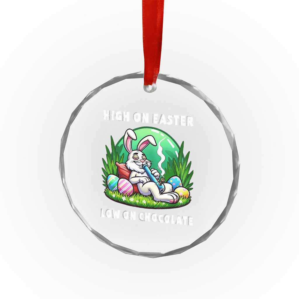 Happy 420 Easter Crystal Glass Ornament Funny Bunny Marijuana Cannabis Weed TS02 Print Your Wear
