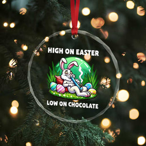 Happy 420 Easter Crystal Glass Ornament Funny Bunny Marijuana Cannabis Weed TS02 Print Your Wear