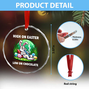 Happy 420 Easter Crystal Glass Ornament Funny Bunny Marijuana Cannabis Weed TS02 Print Your Wear