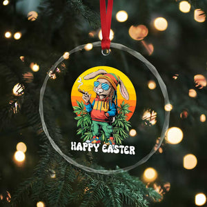 Happy 420 Easter Crystal Glass Ornament Funny Bunny Smoking Weed TS02 Print Your Wear