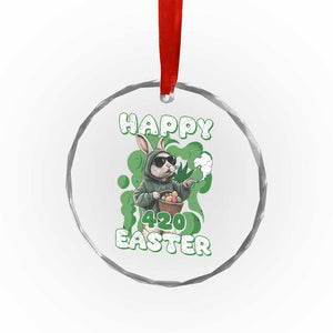 Happy 420 Easter Crystal Glass Ornament Funny Smoking Easter Bunny TS02 Print Your Wear
