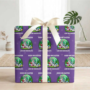 Happy 420 Easter Wrapping Paper Roll Funny Bunny Marijuana Cannabis Weed TS02 Purple Print Your Wear