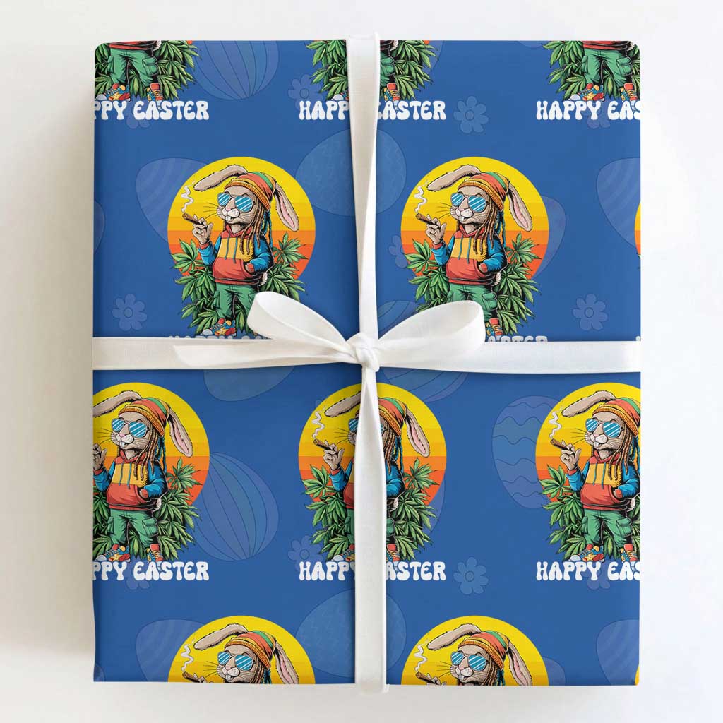 Happy 420 Easter Wrapping Paper Roll Funny Bunny Smoking Weed TS02 Royal Blue Print Your Wear