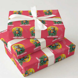 Happy 420 Easter Wrapping Paper Roll Funny Bunny Smoking Weed TS02 Red Print Your Wear