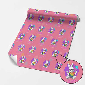 Happy 420 Easter Wrapping Paper Roll The Bunny Smells Funny TS02 Pink Print Your Wear