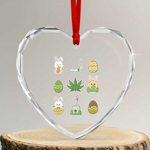 Happy 420 Easter Heart Crystal Glass Ornament TS02 Transparent Glass 3'' Heart Print Your Wear