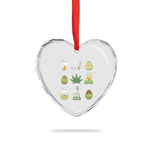 Happy 420 Easter Heart Crystal Glass Ornament TS02 Print Your Wear