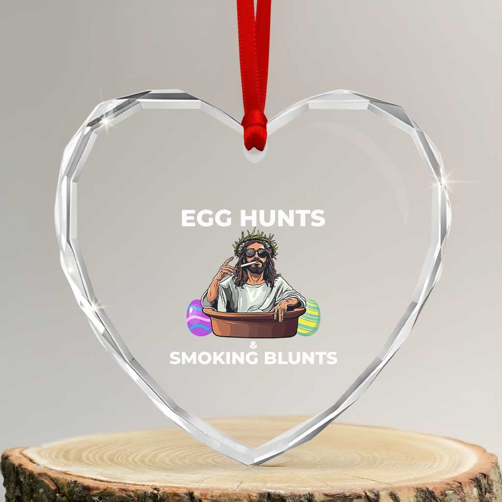 Happy 420 Easter Heart Crystal Glass Ornament Blunt Stoner TS02 Transparent Glass 3'' Heart Print Your Wear