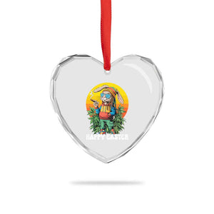 Happy 420 Easter Heart Crystal Glass Ornament Funny Bunny Smoking Weed TS02 Print Your Wear