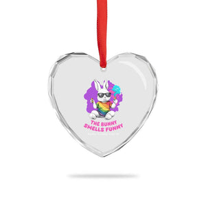 Happy 420 Easter Heart Crystal Glass Ornament The Bunny Smells Funny TS02 Print Your Wear