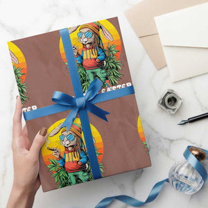 Happy 420 Easter Wrapping Paper Roll Funny Bunny Smoking Weed TS02 Mocha Print Your Wear