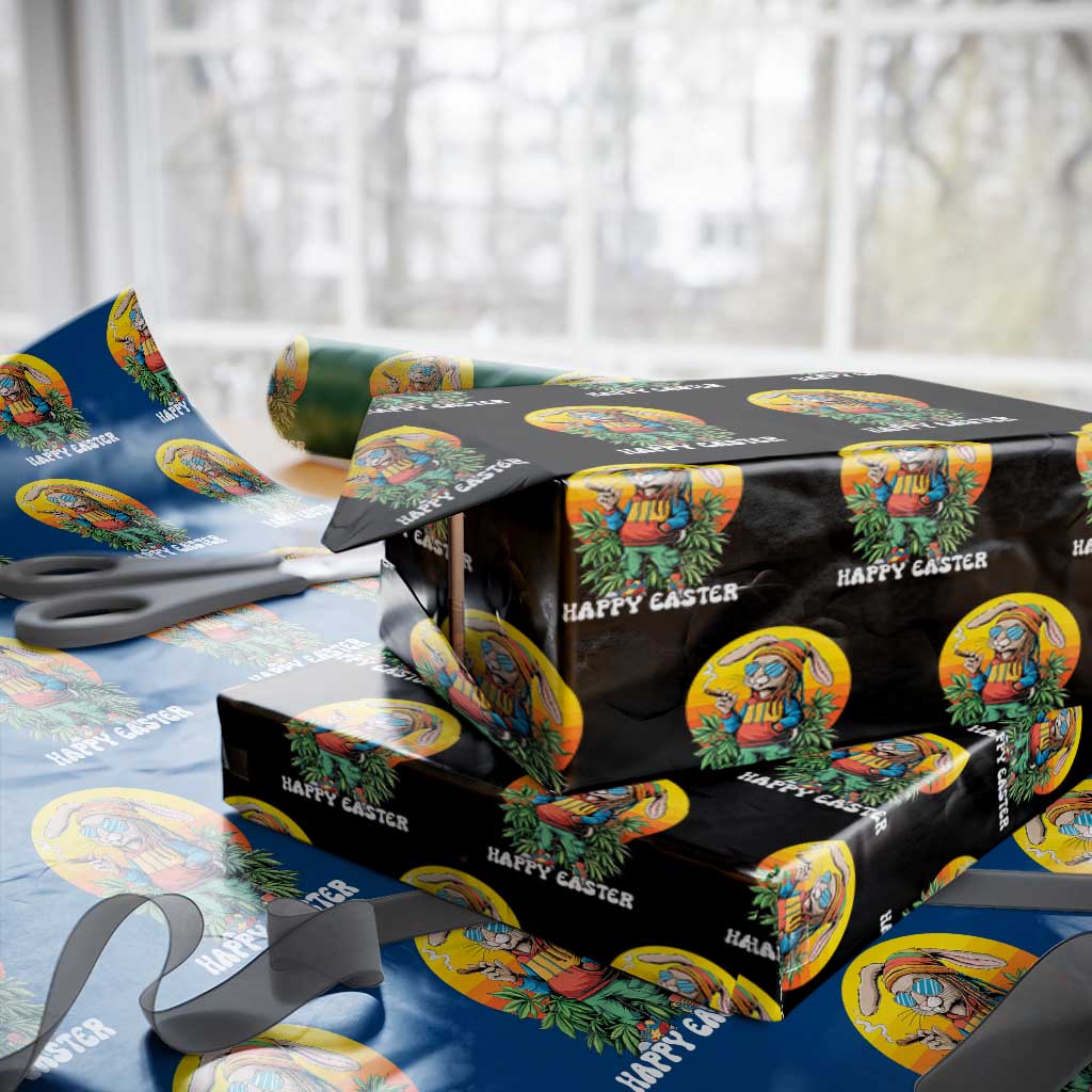 Happy 420 Easter Wrapping Paper Roll Funny Bunny Smoking Weed TS02 Black Print Your Wear