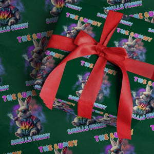 Happy 420 Easter Wrapping Paper Roll Funny Smoking Easter Bunny Smells Funny Easter TS10 Green Print Your Wear