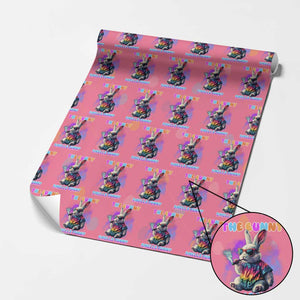 Happy 420 Easter Wrapping Paper Roll Funny Smoking Easter Bunny Smells Funny Easter TS10 Pink Print Your Wear