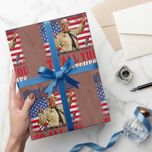 Happy 4th of July To All You Sumbitches Wrapping Paper Roll Funny Smokey Patriotic American 70s Movie The Bandit TS11 Mocha Print Your Wear