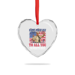 Happy 4th of July To All You Sumbitches Heart Crystal Glass Ornament Funny Smokey Patriotic American 70s Movie The Bandit TS11 Print Your Wear