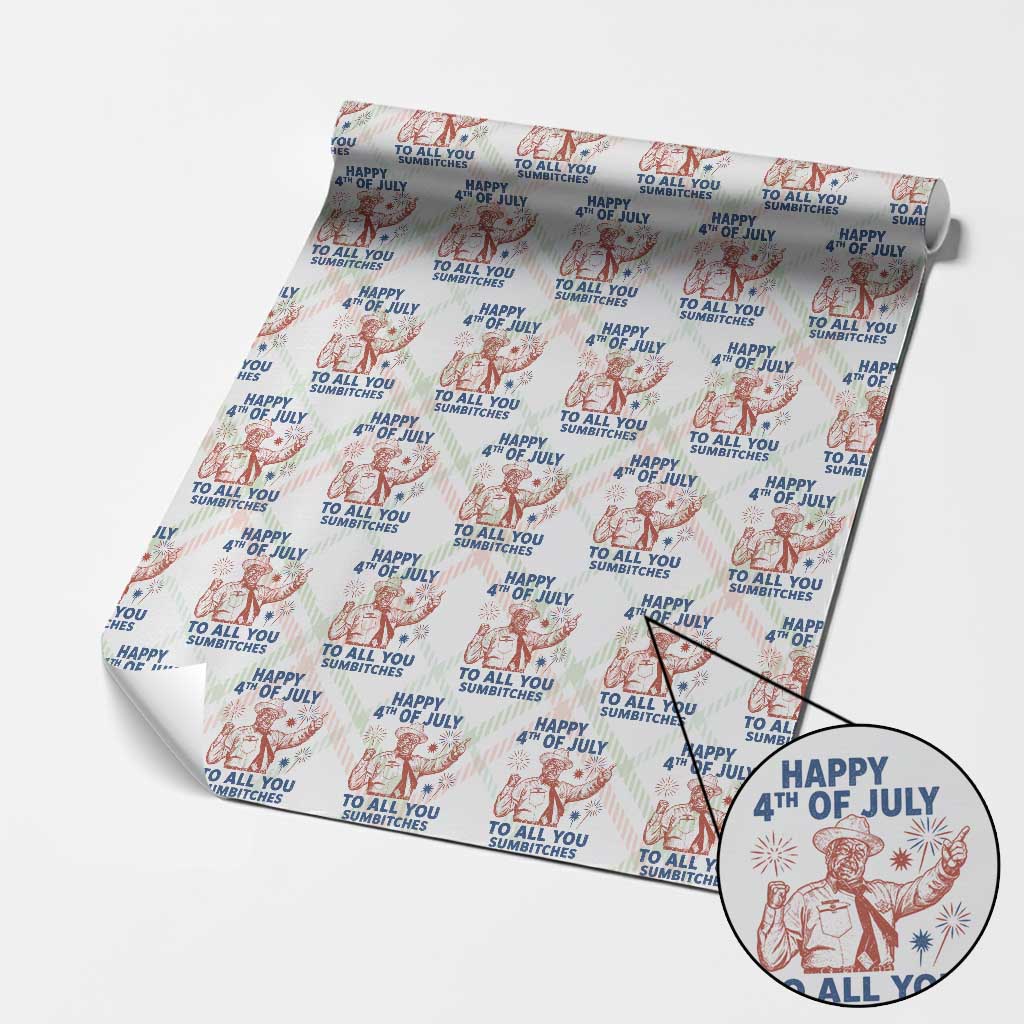 Happy 4th Of July To All You Sumbitches Wrapping Paper Roll Funny Independence Day Meme