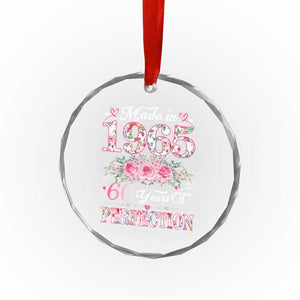 Happy 60th Birthday Floral Crystal Glass Ornament Made In 1965 60 Years of Perfection TS02 Print Your Wear
