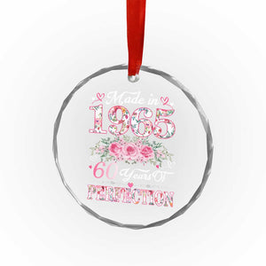 Happy 60th Birthday Floral Crystal Glass Ornament Made In 1965 60 Years of Perfection TS02 Print Your Wear