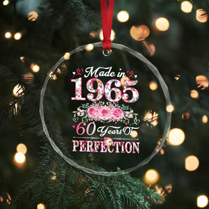 Happy 60th Birthday Floral Crystal Glass Ornament Made In 1965 60 Years of Perfection TS02 Print Your Wear