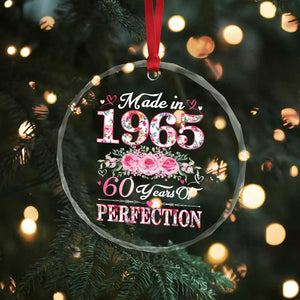 Happy 60th Birthday Floral Crystal Glass Ornament Made In 1965 60 Years of Perfection TS02 Print Your Wear
