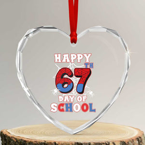 Happy 67th Day Of School Heart Crystal Glass Ornament Boys Girls Spider 67 Days TS10 Transparent Glass 3'' Heart Print Your Wear