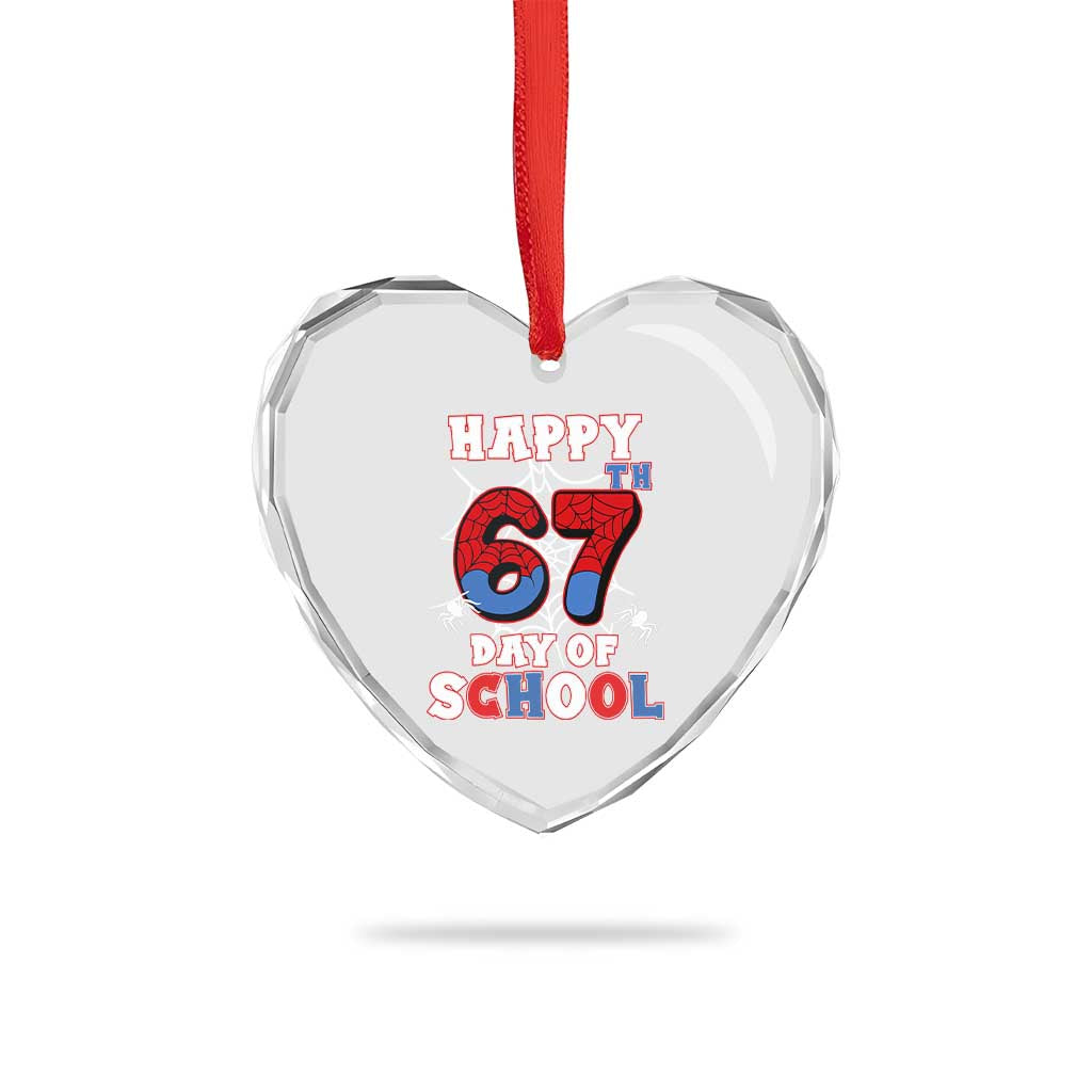 Happy 67th Day Of School Heart Crystal Glass Ornament Boys Girls Spider 67 Days TS10 Print Your Wear
