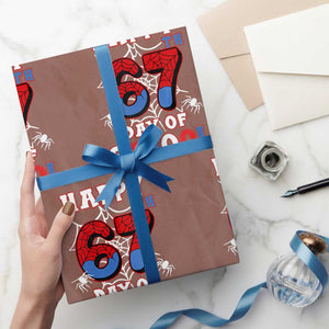 Happy 67th Day Of School Wrapping Paper Roll Boys Girls Spider 67 Days TS10 Mocha Print Your Wear