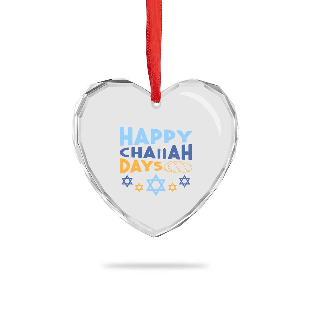 Happy Challah Days Heart Crystal Glass Ornament Hanukkah Holiday Gift TS12 Print Your Wear