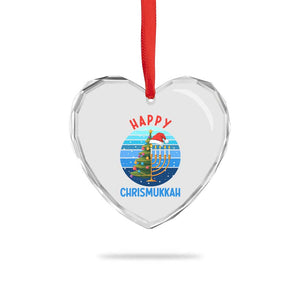 Happy Chrismukkah Heart Crystal Glass Ornament Menorah Candle Christmas Tree Holiday Jewish Gift TS12 Print Your Wear