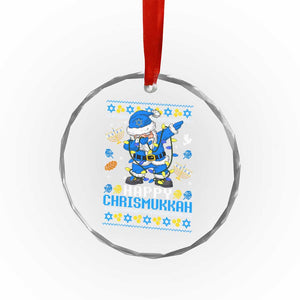Happy Chrismukkah Merry Xmas Hanukkah Crystal Glass Ornament Dabbing Santa Ugly Chanukah Jewish TS10 Print Your Wear