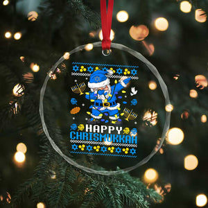 Happy Chrismukkah Merry Xmas Hanukkah Crystal Glass Ornament Dabbing Santa Ugly Chanukah Jewish TS10 Print Your Wear