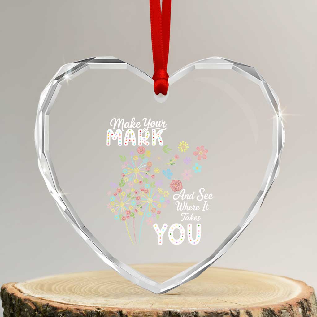Happy Dot Day Heart Crystal Glass Ornament Make Your Mark And See Where It Takes You