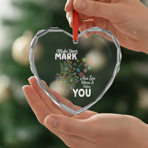 Happy Dot Day Heart Crystal Glass Ornament Make Your Mark And See Where It Takes You