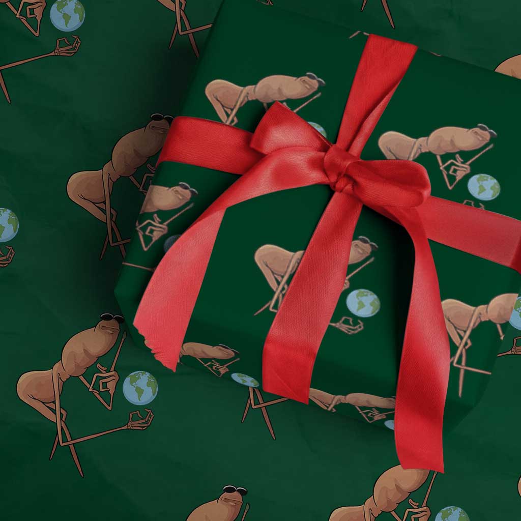 Happy Earth Day Wrapping Paper Roll Funny Marcus The Worm Eco Friendly TS14 Green Print Your Wear