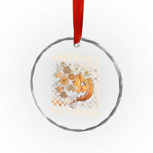 Happy Fall Resist Fascism Crystal Glass Ornament Halloween Fall Pumpkin TS11 Print Your Wear