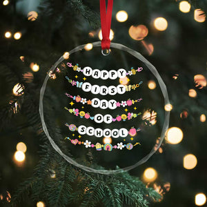 Happy First Day Of School Crystal Glass Ornament Teacher Kids Back To School Bracelets TS10 Print Your Wear