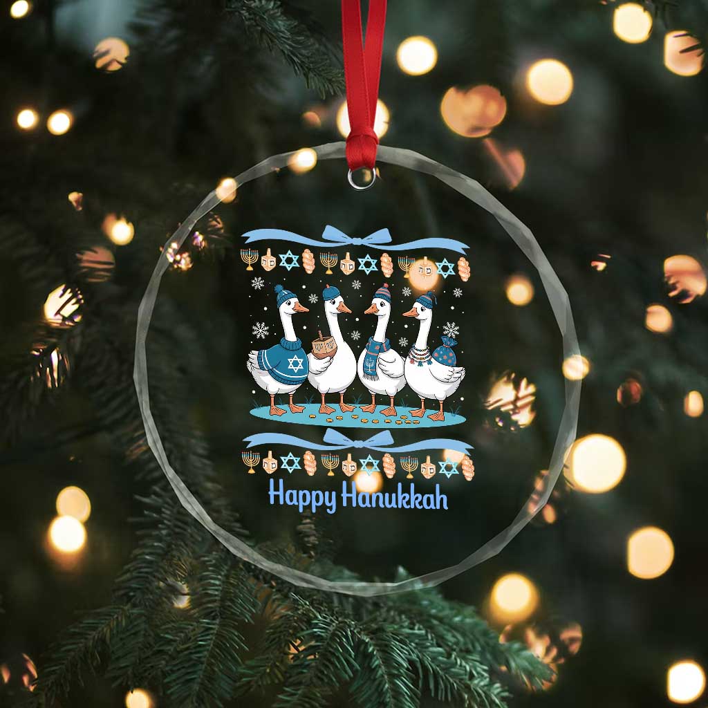 Happy Hanukkah Crystal Glass Ornament Funny Silly Goose Chanukah TS14 Print Your Wear