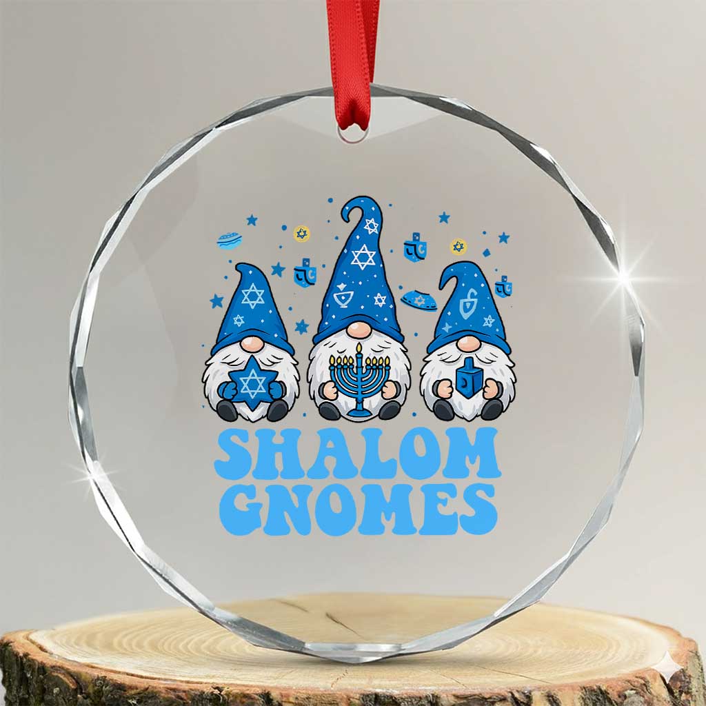 Happy Hanukkah Crystal Glass Ornament Retro Groovy Eight Nights Lights TS10 Transparent Glass 3'' Circle Print Your Wear