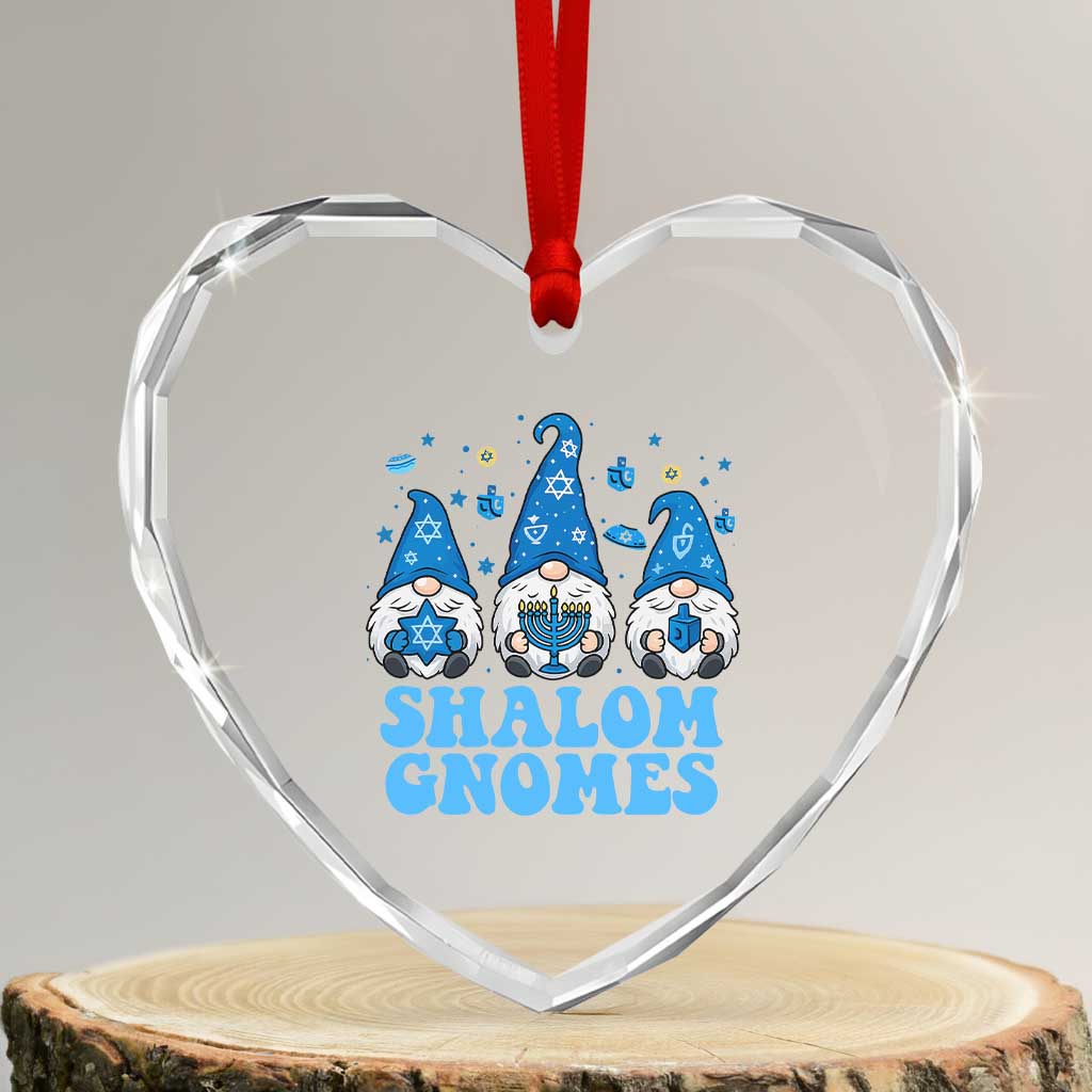Happy Hanukkah Heart Crystal Glass Ornament Retro Groovy Eight Nights Lights TS10 Transparent Glass 3'' Heart Print Your Wear