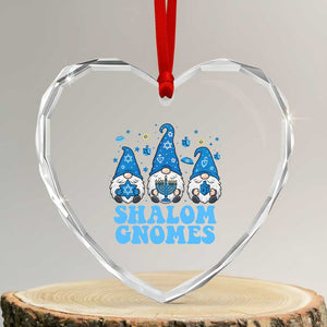 Happy Hanukkah Heart Crystal Glass Ornament Retro Groovy Eight Nights Lights TS10 Transparent Glass 3'' Heart Print Your Wear