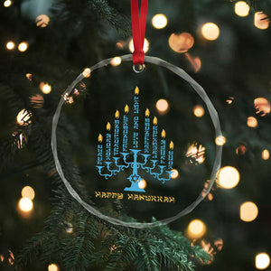 Happy Hanukkah Menorah Chanukah Jewish Holiday Crystal Glass Ornament TS11 Print Your Wear