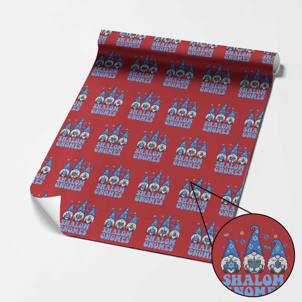 Happy Hanukkah Wrapping Paper Roll Retro Groovy Eight Nights Lights TS10 Red Print Your Wear