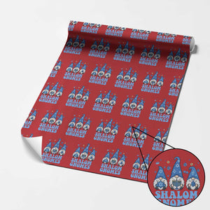 Happy Hanukkah Wrapping Paper Roll Retro Groovy Eight Nights Lights TS10 Red Print Your Wear