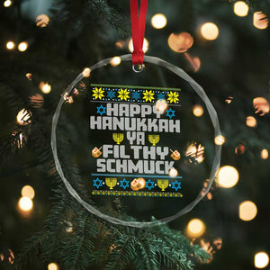 Happy Hanukkah Ya Fithy Schmuck Crystal Glass Ornament Funny Hanukkah Christmas Movie TS11 Print Your Wear
