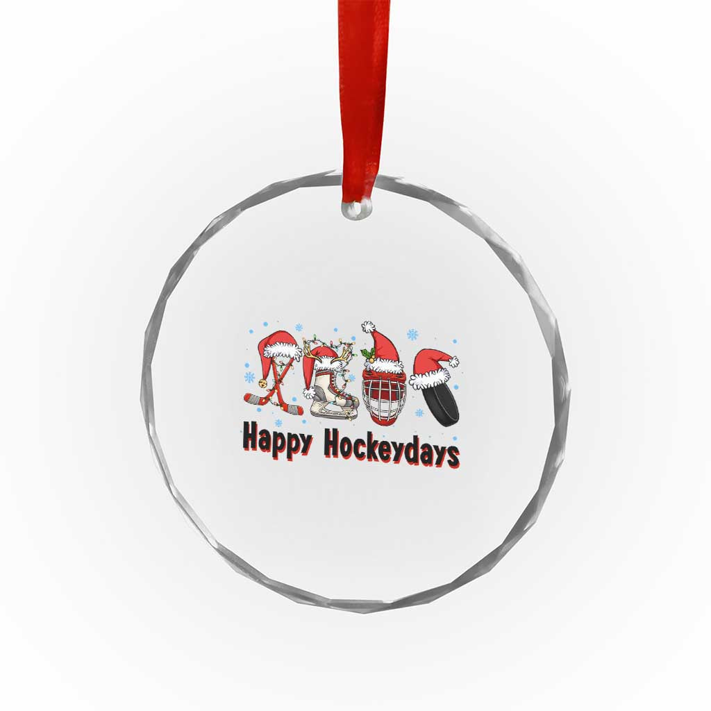 Happy Hockeydays Crystal Glass Ornament Funny Christmas Ice Hockey Gift TS12 Print Your Wear