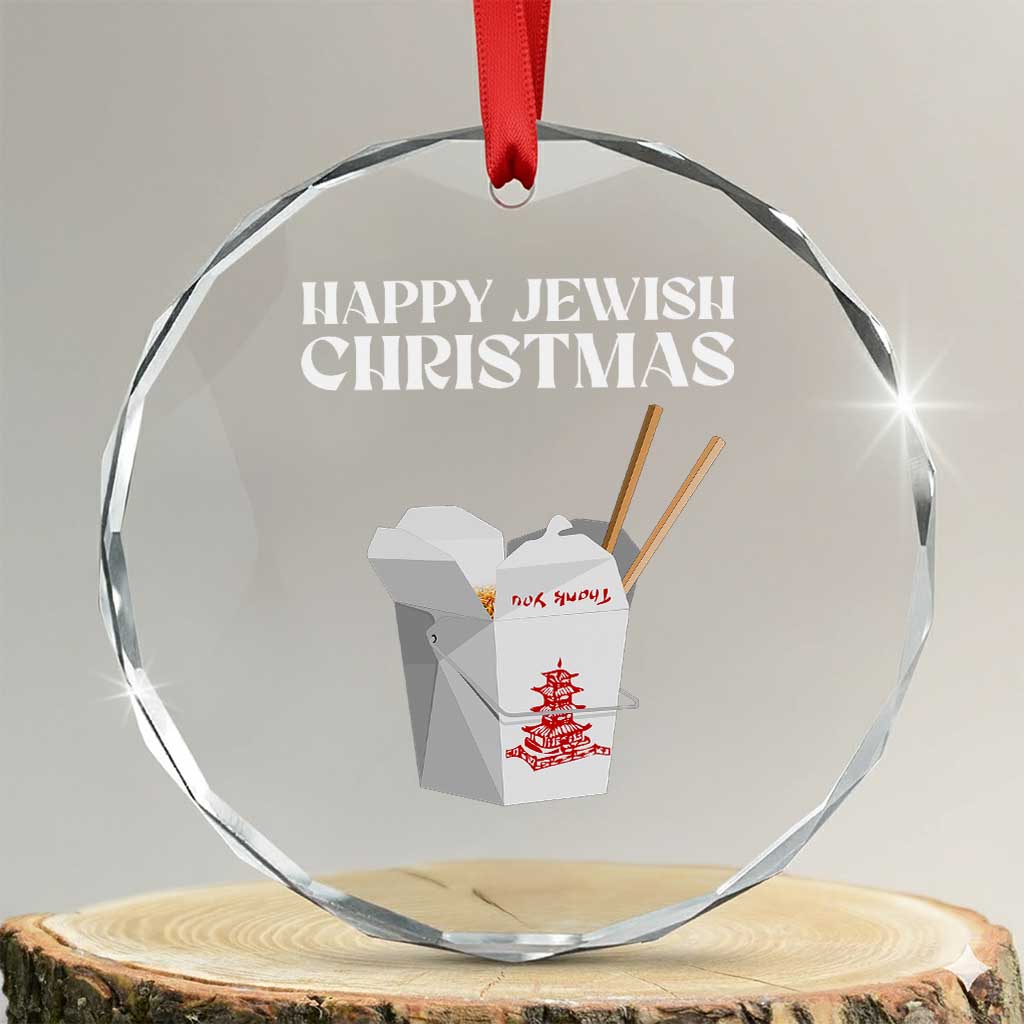Happy Jewish Christmas Crystal Glass Ornament Chinese Noodle Asian Take Out TS11 Transparent Glass 3'' Circle Print Your Wear
