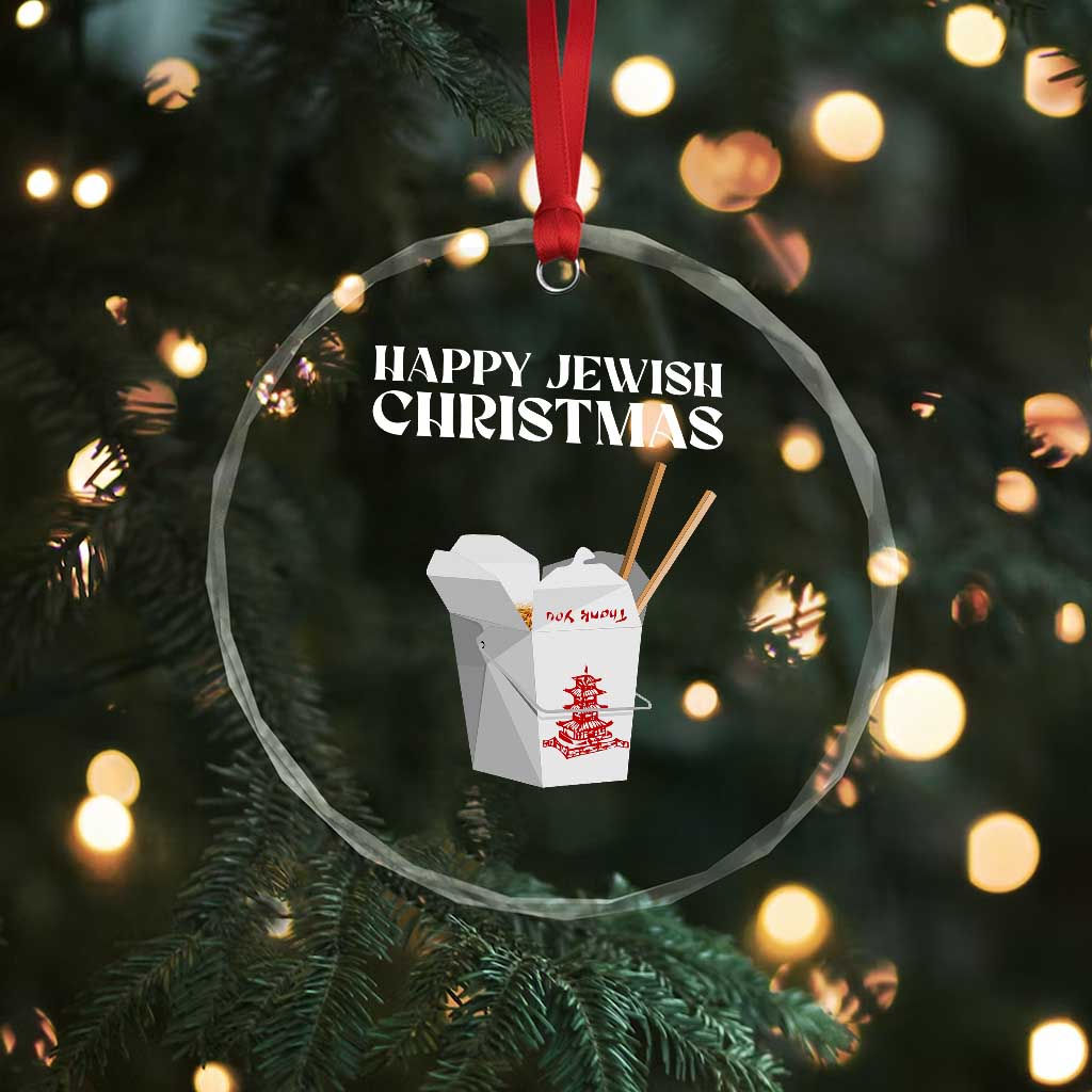 Happy Jewish Christmas Crystal Glass Ornament Chinese Noodle Asian Take Out TS11 Print Your Wear